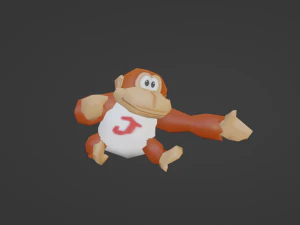 Donkey Kong Junior Nintendo 64 style game-ready Low-poly 3D Model