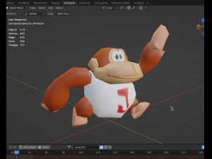 Donkey Kong Junior Nintendo 64 style game-ready Low-poly 3D Model