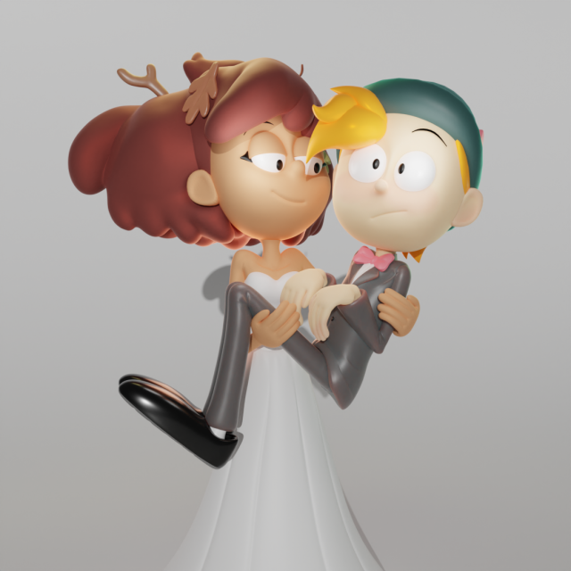 Anne Boonchuy and Twig from Amphibia 3D 프린트 모델 .c4d .max .obj .3ds .fbx .stl .blend 