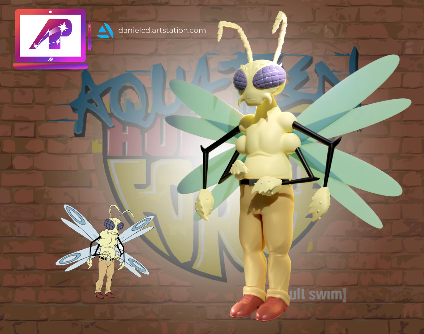 AquaTeen Mothmonsterman 3D Print Model .c4d .max .obj .3ds .fbx .stl .blend