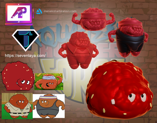 AquaTeen Meatwad 5 in 1 Modello di stampa 3D .c4d .max .obj .3ds .fbx .stl .blend 