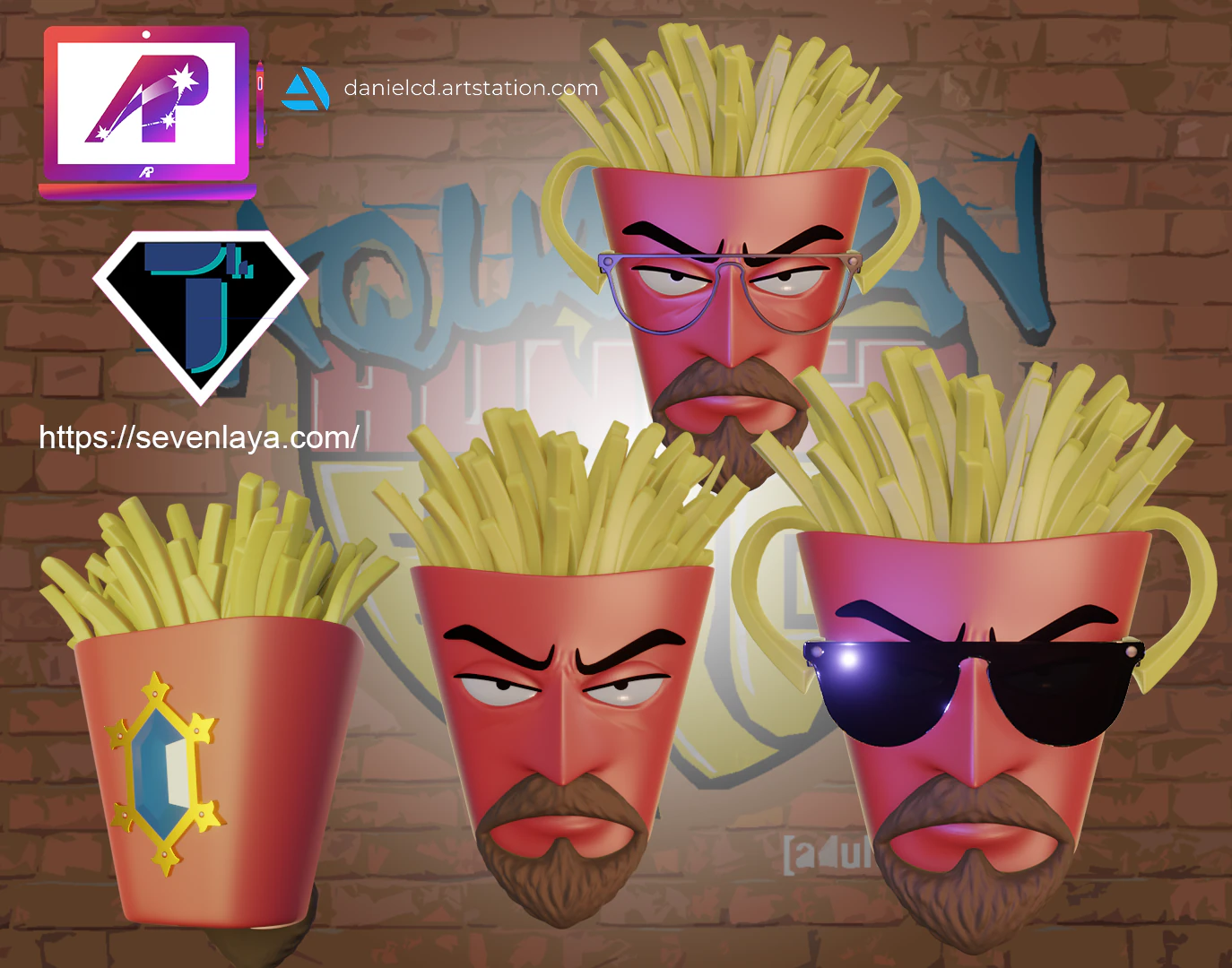 AquaTeen Frylock 3D Print Model .c4d .max .obj .3ds .fbx .stl .blend 
