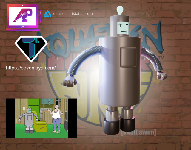 AquaTeen Rudy the Robot Modelo de impresión 3D .c4d .max .obj .3ds .fbx .stl .blend 