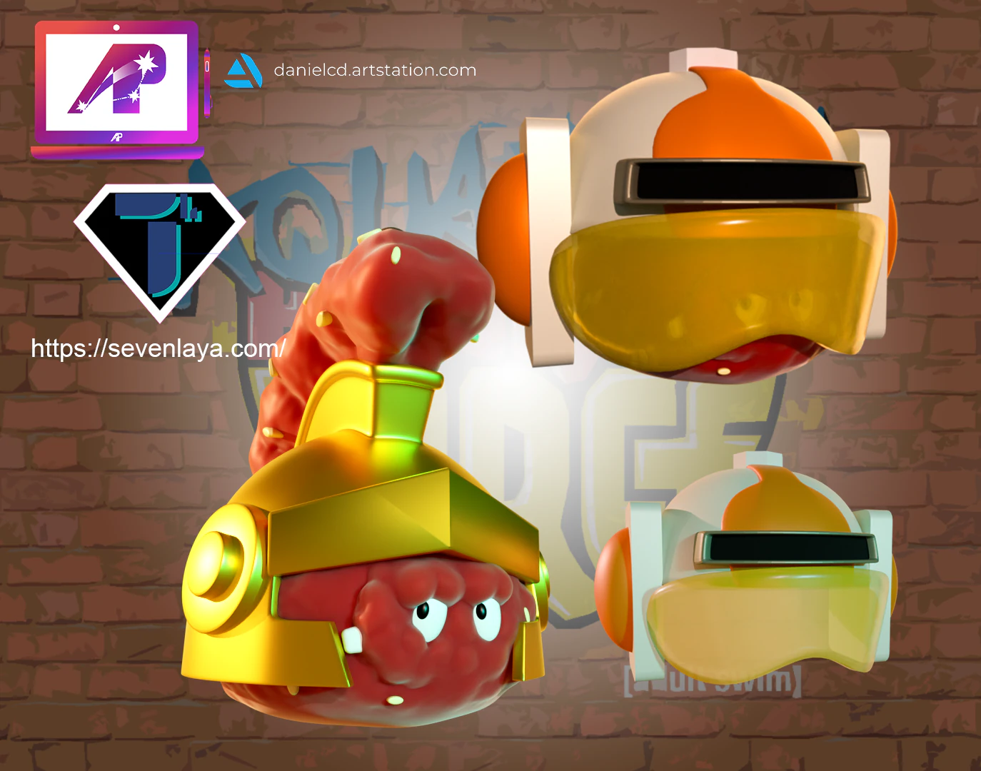 Aquateen Meatwad 3 in 1 3D Print Model .c4d .max .obj .3ds .fbx .stl .blend 