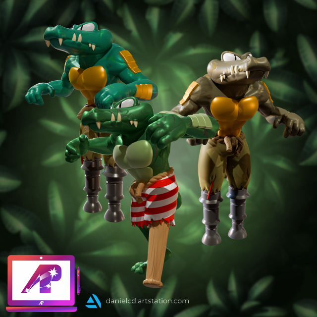DKC2 Klomp and Kaboing Modèles 3D en vedette .c4d .max .obj .3ds .fbx .stl .blend 