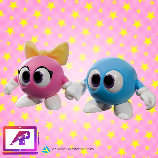 7 in 1 Lala and Lolo 3Dプリントモデル .c4d .max .obj .3ds .fbx .stl .blend