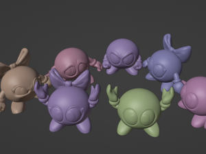 7 in 1 Lala and Lolo 3Dプリントモデル