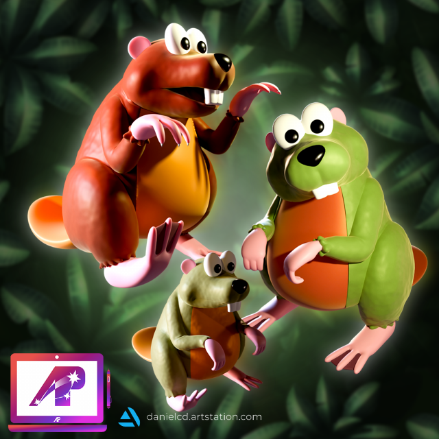 Gnawty and bosses 3D Print Model .c4d .max .obj .3ds .fbx .stl .blend