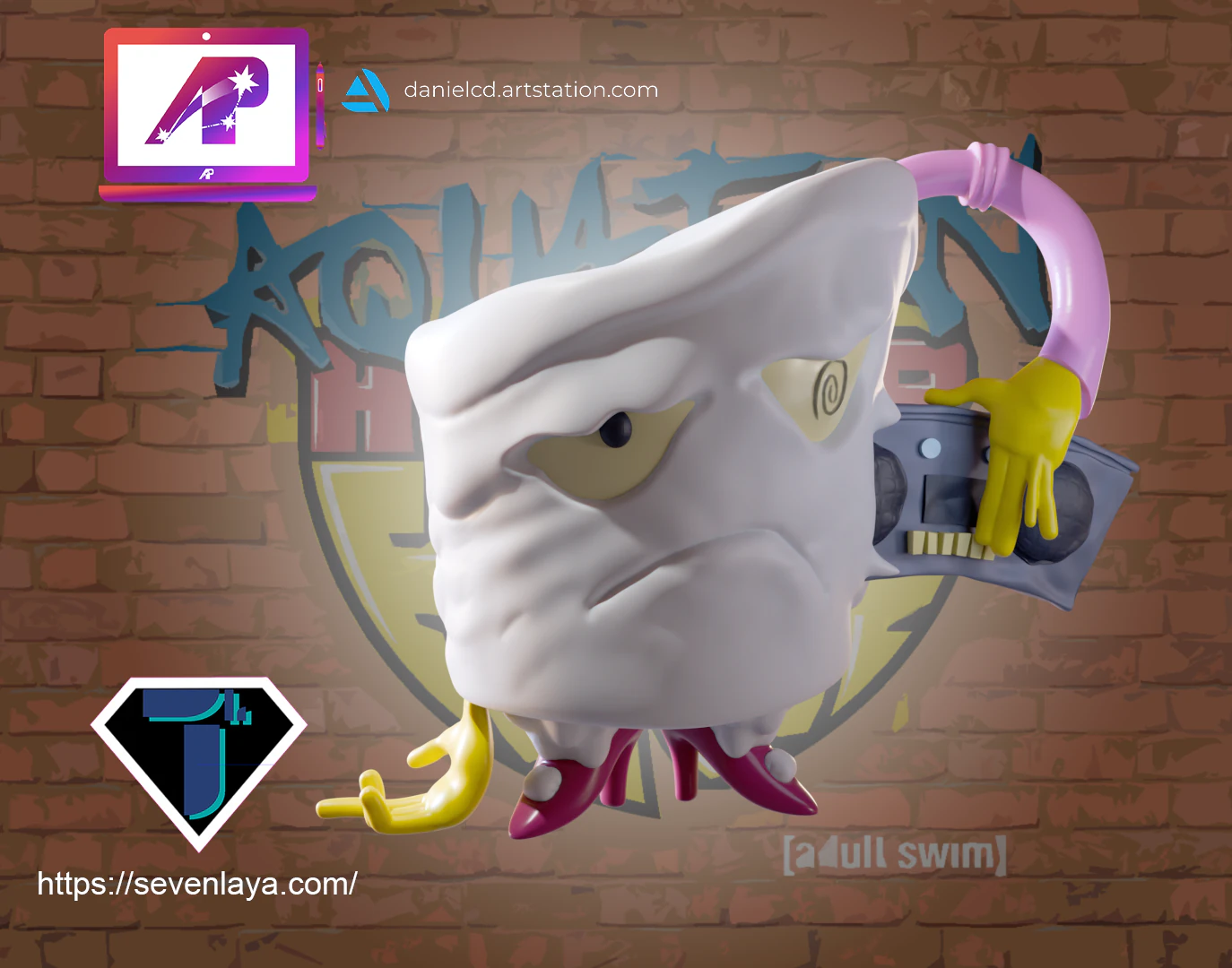 AquaTeen Major Shake 3D Print Model .c4d .max .obj .3ds .fbx .stl .blend