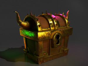Chest Golden Horn Modelo 3D