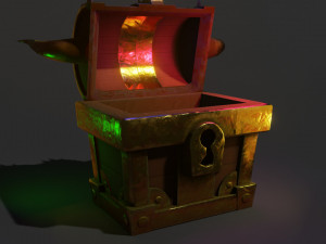 Chest Golden Horn 3D-Modell