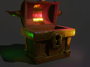 Chest Golden Horn 3D Model
