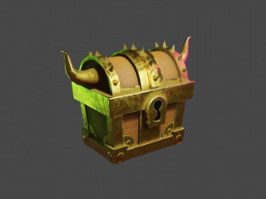 Chest Golden Horn 3D-Modell