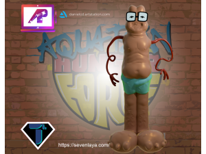 AquaTeen Dirtfoot and Wongburguer 3D Baskı Modeli