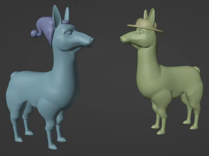 Llamas with Hats 3D Print Model
