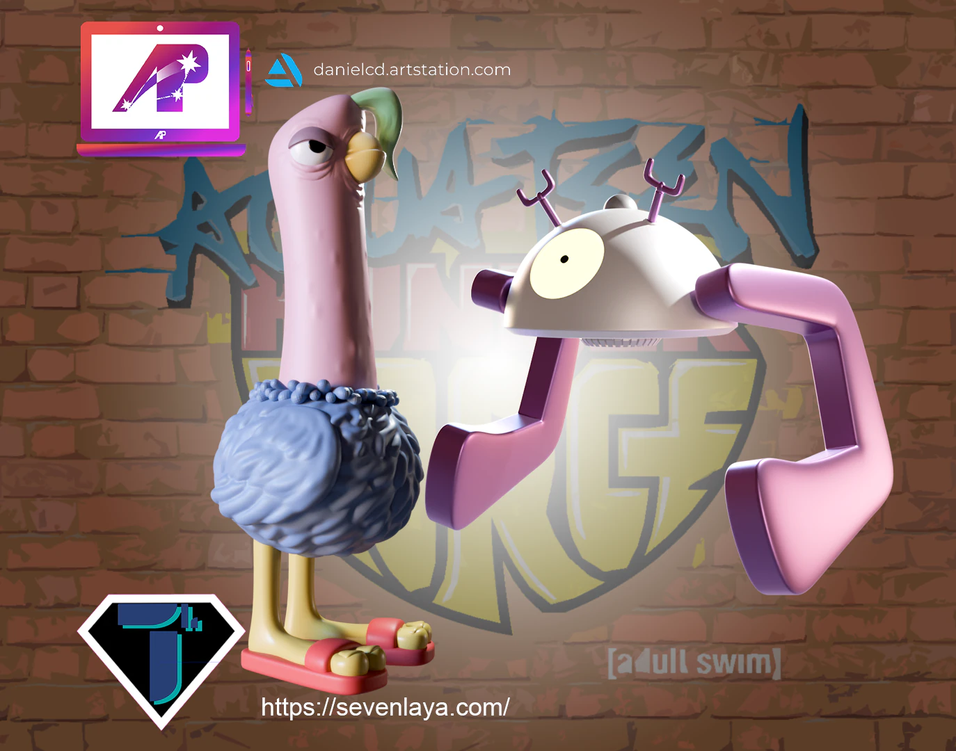ATHF Lyle and Insanoflex 3D Print Model .c4d .max .obj .3ds .fbx .stl .blend