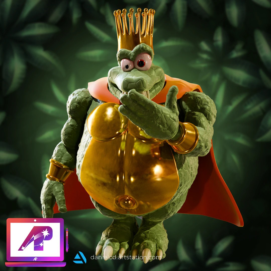 DKC King K Rool 3D Baskı Modeli .c4d .max .obj .3ds .fbx .stl .blend 