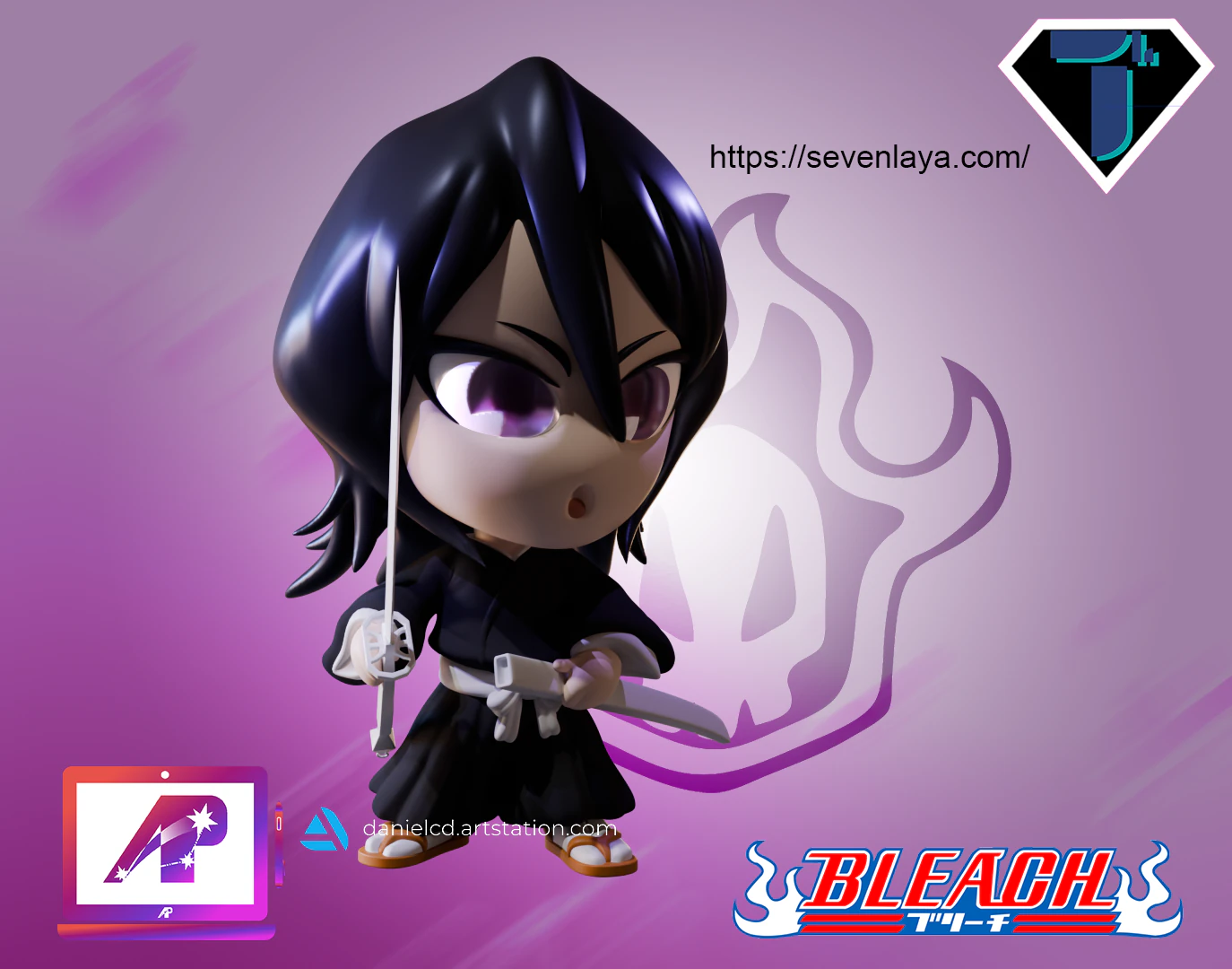 Bleach Rukia 3D Print Model .c4d .max .obj .3ds .fbx .stl .blend 