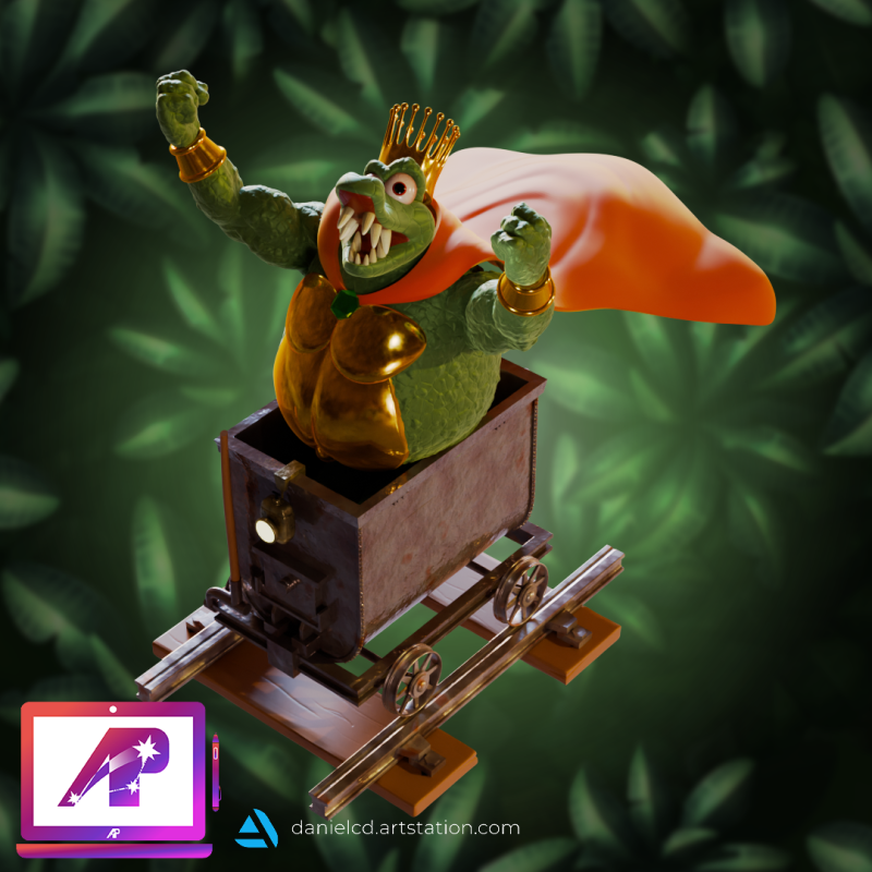 DK64 King K Rool cover art Modello di stampa 3D .c4d .max .obj .3ds .fbx .stl .blend 