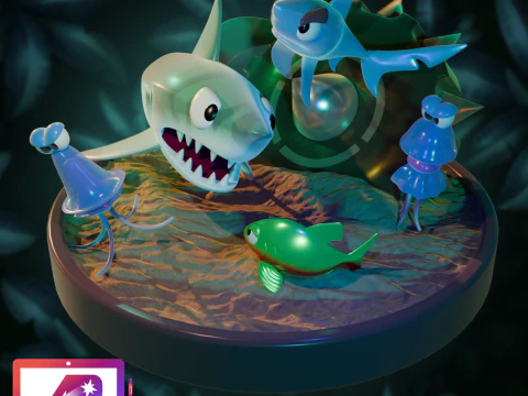 Ambiente Aqu&aacute;tico DKC Modelo de Impressão 3D