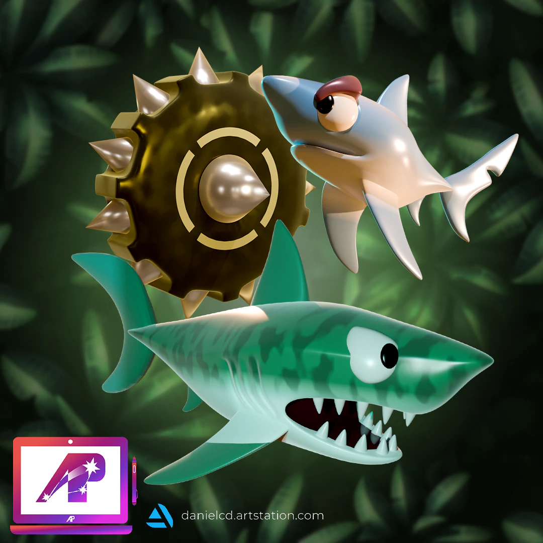 Chomp and Chomp Jr DKC 3D Print Model .c4d .max .obj .3ds .fbx .stl .blend