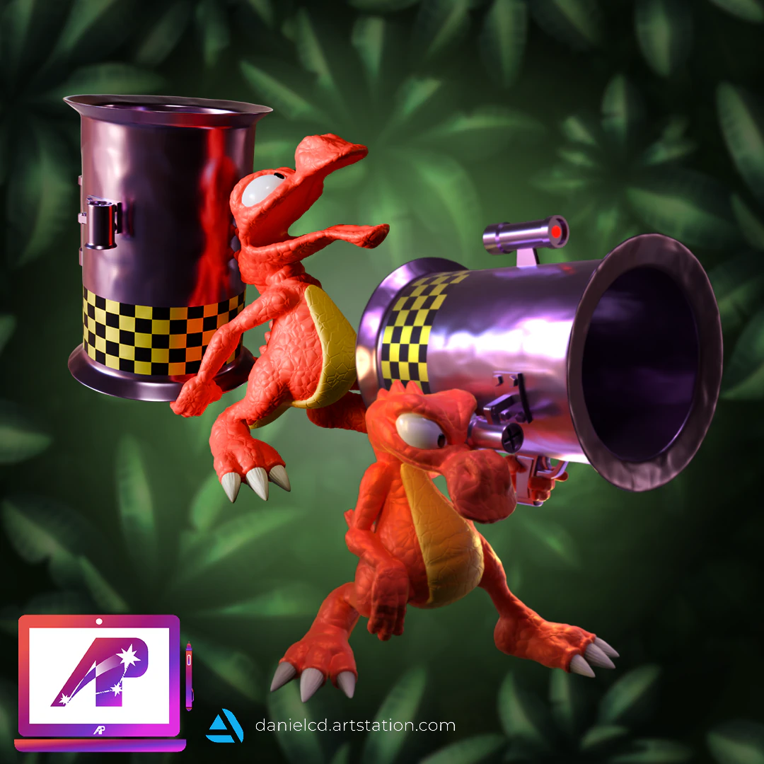 Bazuka DKC3 3D Print Model .c4d .max .obj .3ds .fbx .stl .blend 