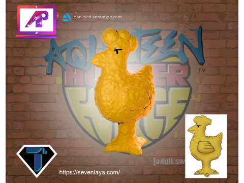 ATHF Travis the Cosmos Chicken Bittle and Robositter Modello di stampa 3D