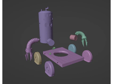 ATHF Travis the Cosmos Chicken Bittle and Robositter 3D Print Model