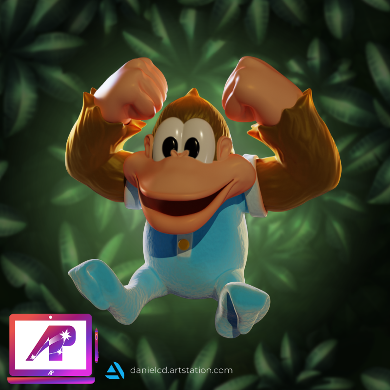 DKC3 Kiddy Kong 3D Baskı Modeli .c4d .max .obj .3ds .fbx .stl .blend 
