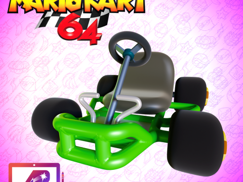Kart Mario Kart 64 Modelo de Impressão 3D