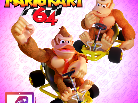 Donkey Kong from Mario Kart 64 2 in 1 3D Print Model