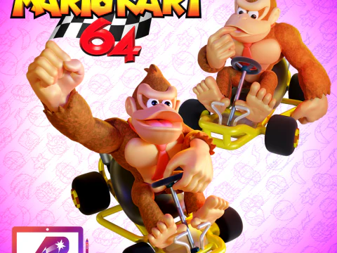 Donkey Kong di Mario Kart 64 2 in 1 Modello di stampa 3D