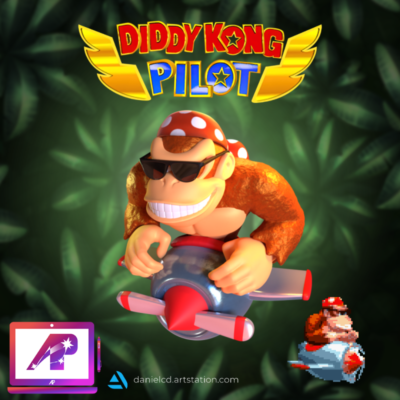 Funky Kong Pilot 3D प्रिंट मॉडल .c4d .max .obj .3ds .fbx .stl .blend