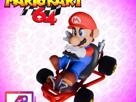 Mario Kart 90 style Model do druku 3D