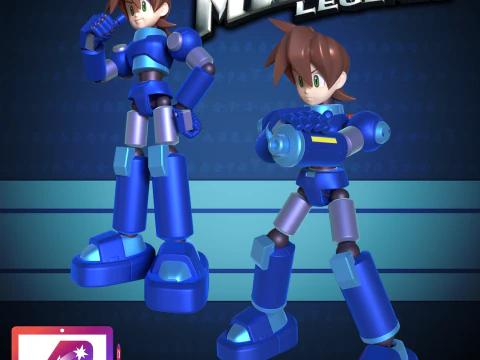 Eklemli Mega Man Efsaneleri 1 ve 2 3D Baskı Modeli