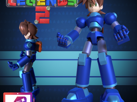 Articuled Megaman Legend 1 and 2 3D Print Model
