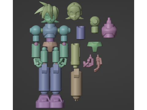 Articuled Megaman Legend 1 and 2 3D Print Model