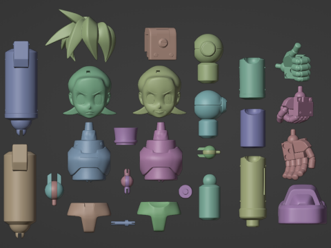 Articuled Megaman Legend 1 and 2 3D Print Model