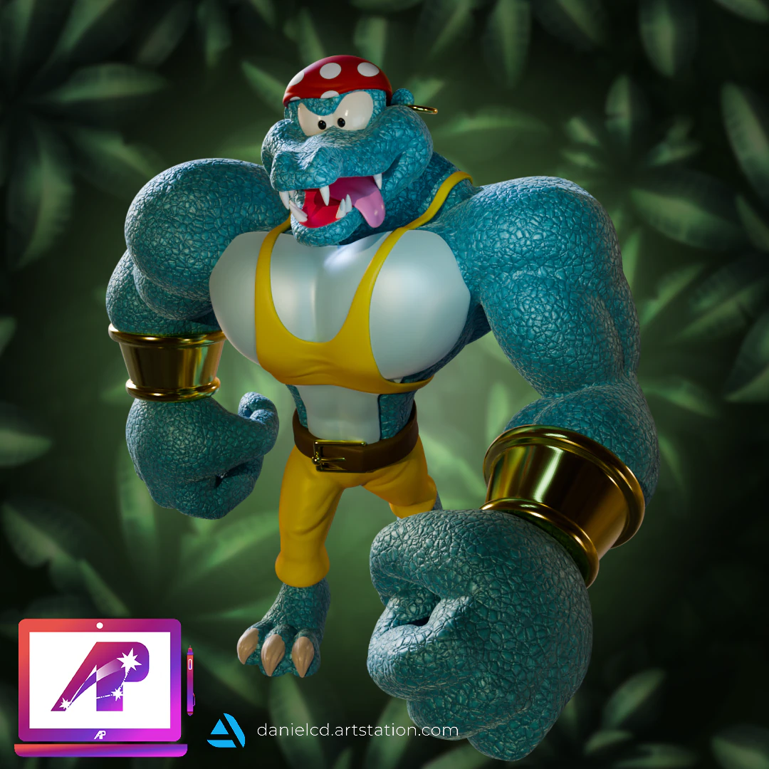DKC2 Kruncha 3D Print Model .c4d .max .obj .3ds .fbx .stl .blend
