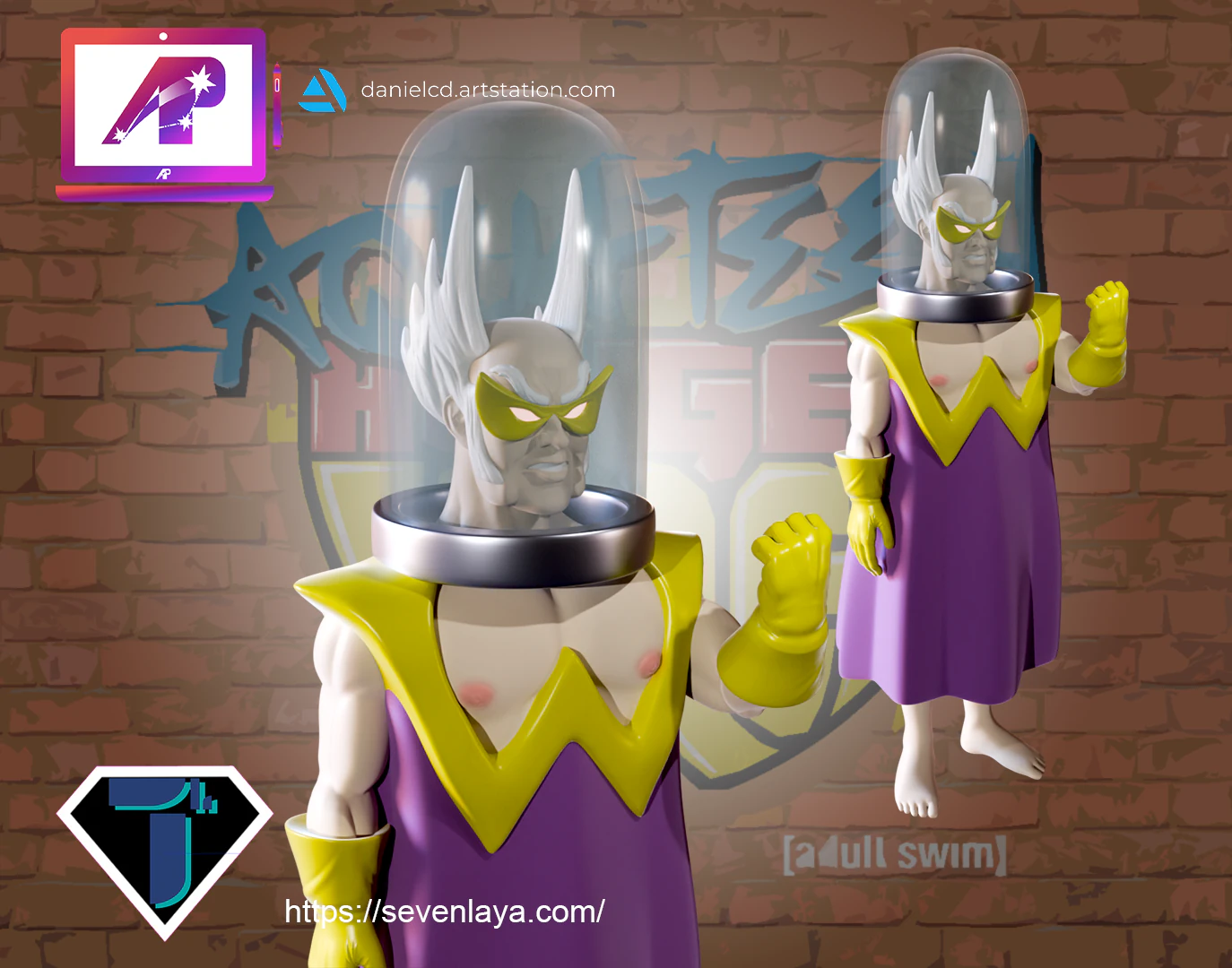 Aquateen Dr Weird 3D Print Model .c4d .max .obj .3ds .fbx .stl .blend 