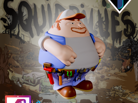 Plumber Bubba Wilfred or Plumber Bahah Squidbillies 3D प्रिंट मॉडल