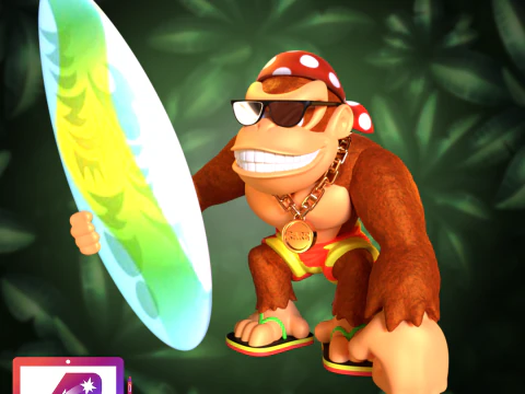 Primeira vers&atilde;o do jogo DKC Funky Kong Modelo de Impressão 3D