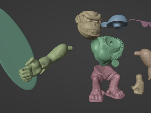DKC Funky Kong first game version 3Dプリントモデル