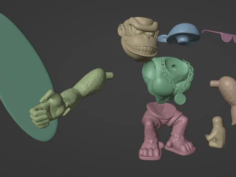 DKC Funky Kong first game version 3D Print Model