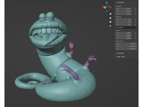 ATHF Fang Worm 3D प्रिंट मॉडल