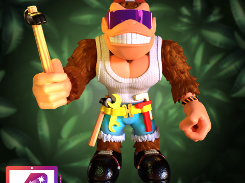Funky Kong Donkey Kong Country 3 version Modello di stampa 3D