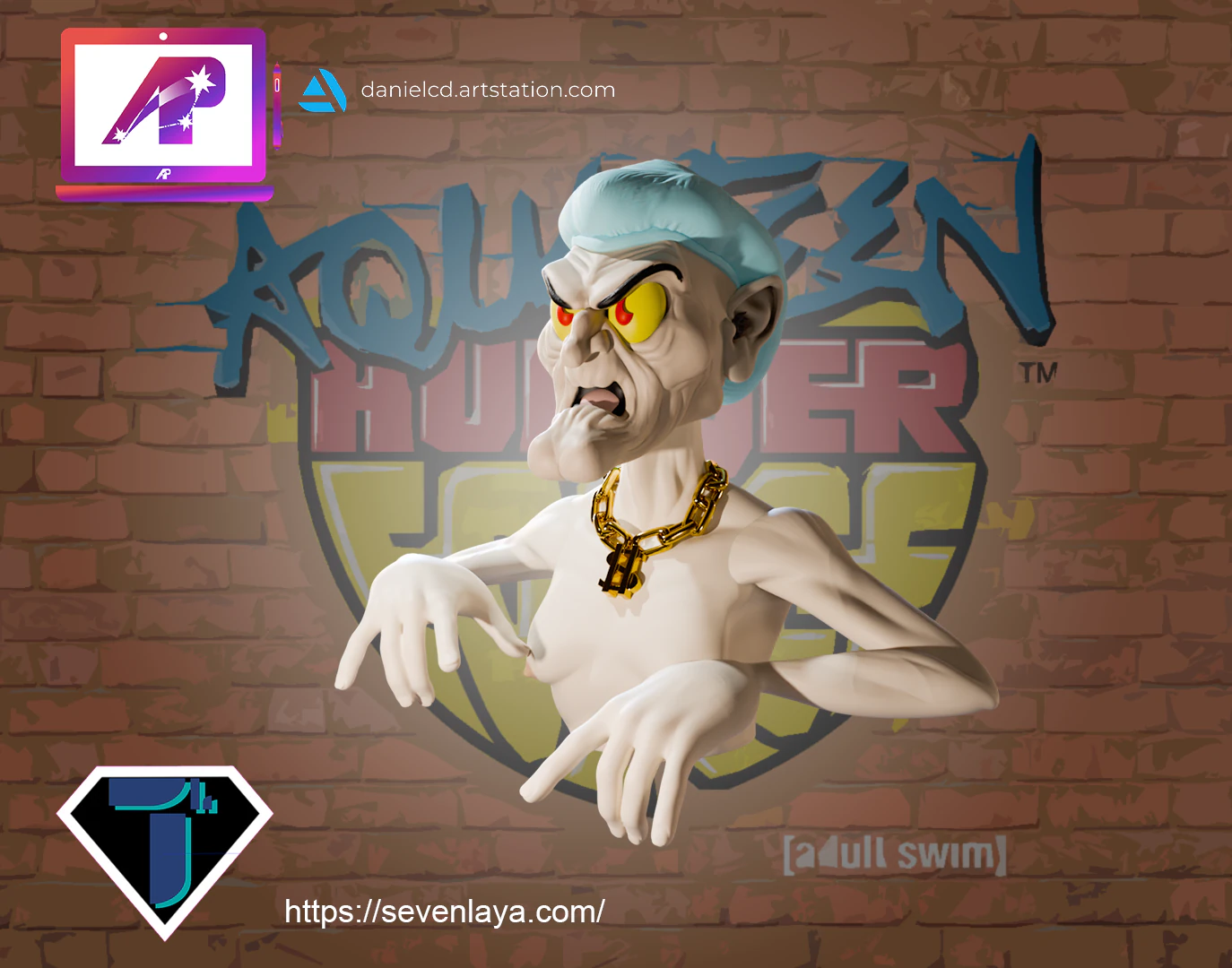 AquaTeen Little Brittle and Vampire Form 3D Print Model .c4d .max .obj .3ds .fbx .stl .blend