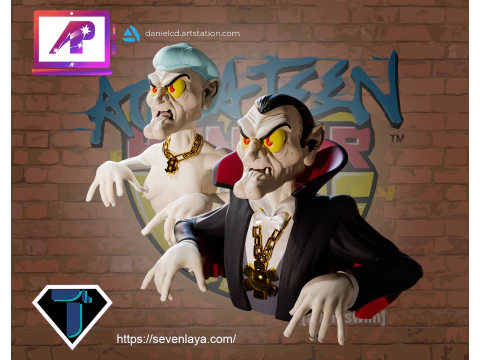 AquaTeen Little Brittle and Vampire Form 3D Print Model