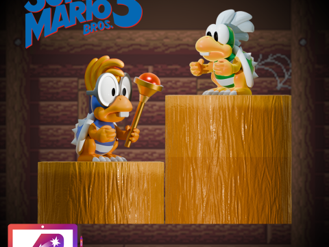 Iggy and Larry toys from Super Mario World 3D Print Model