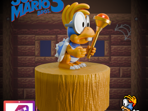 Iggy and Larry toys from Super Mario World Model Cetak 3D